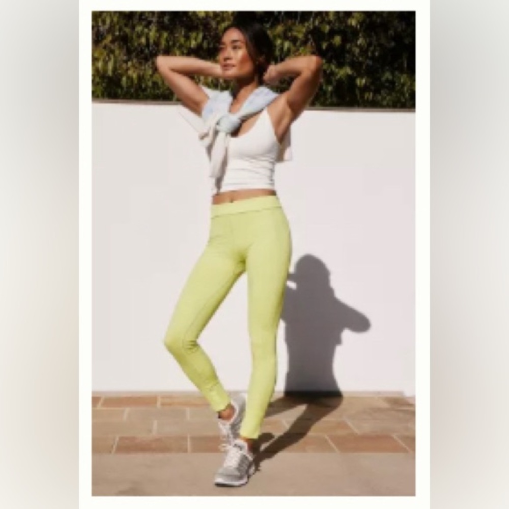 Anthropologie leggings citrus yellow size medium